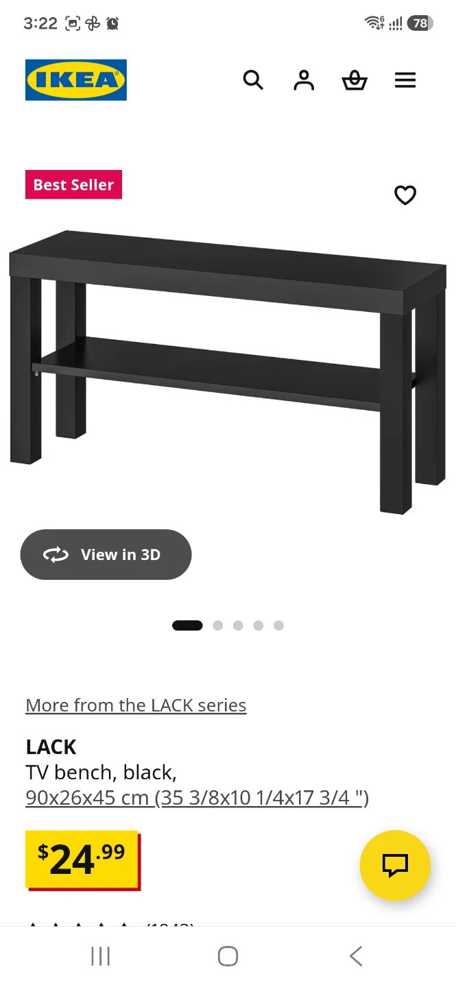IKEA LACK TV Bench - Black