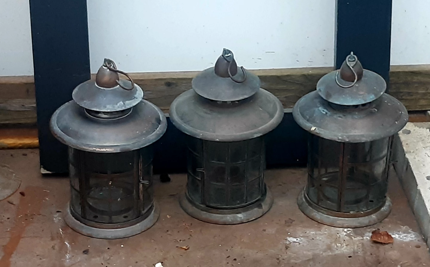 Lot of 3 Vintage Brass Lanterns