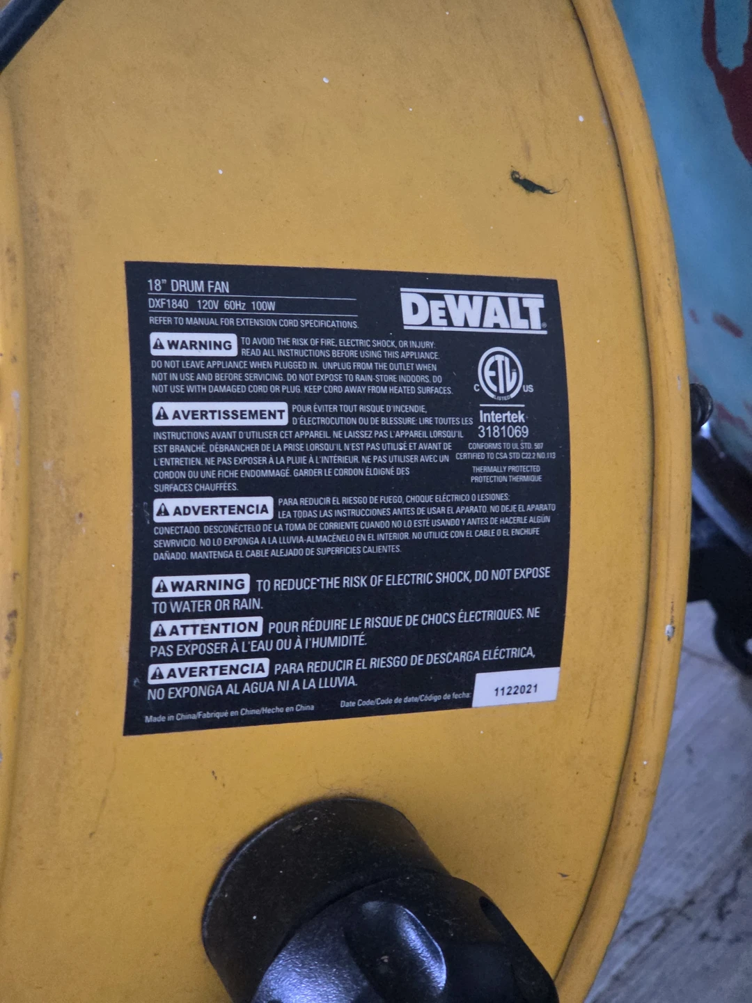 DeWalt 18" Drum Fan - photo 2