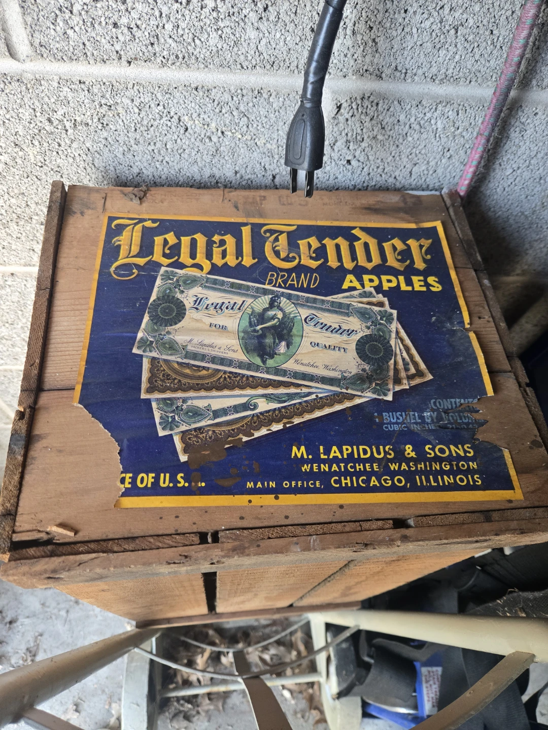 Legal Tender Brand Apples Wooden Crate