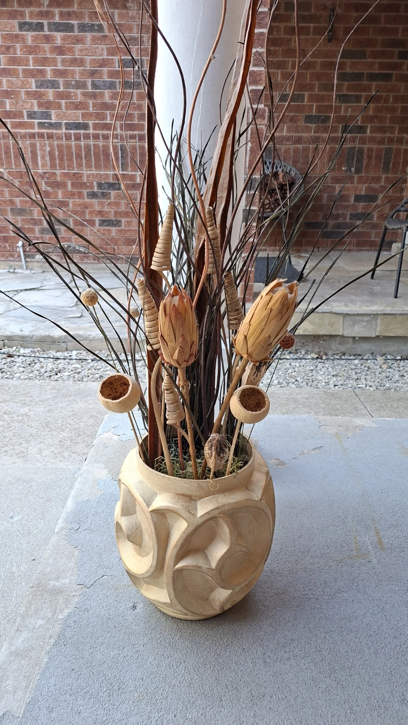 Decorative Vase with Dried Arrangement