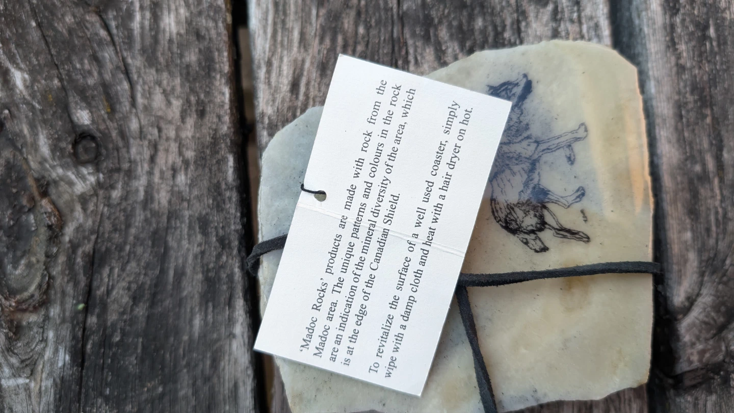 Set of 4 Stone Coasters with Wolf Design - photo 4