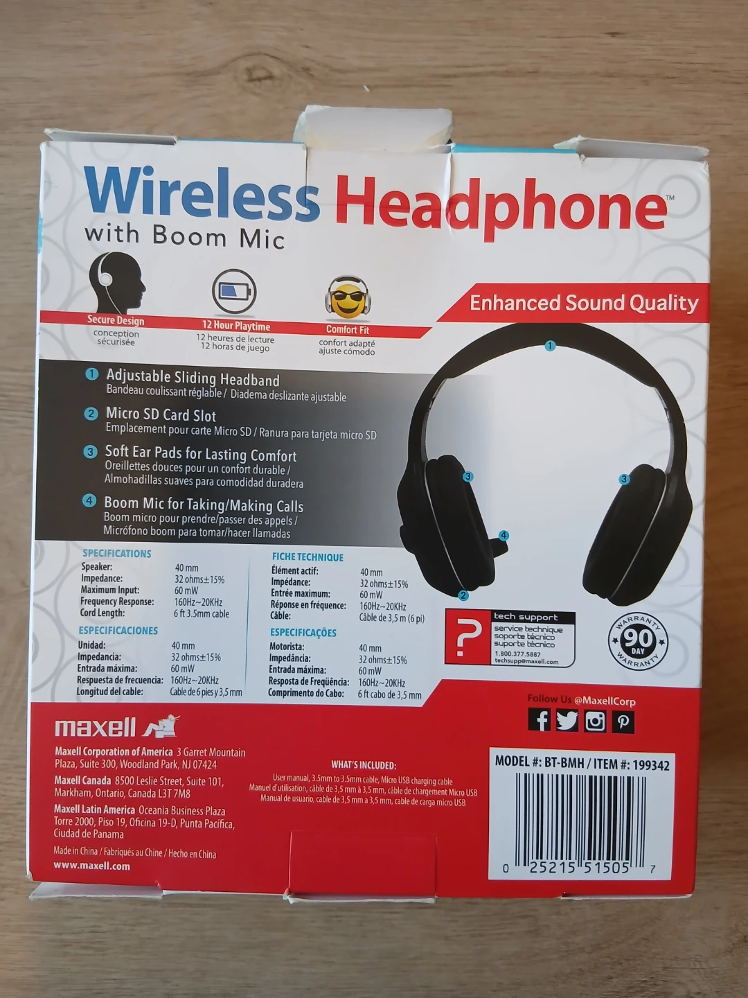 Maxell Wireless Headphones with Boom Mic - photo 2