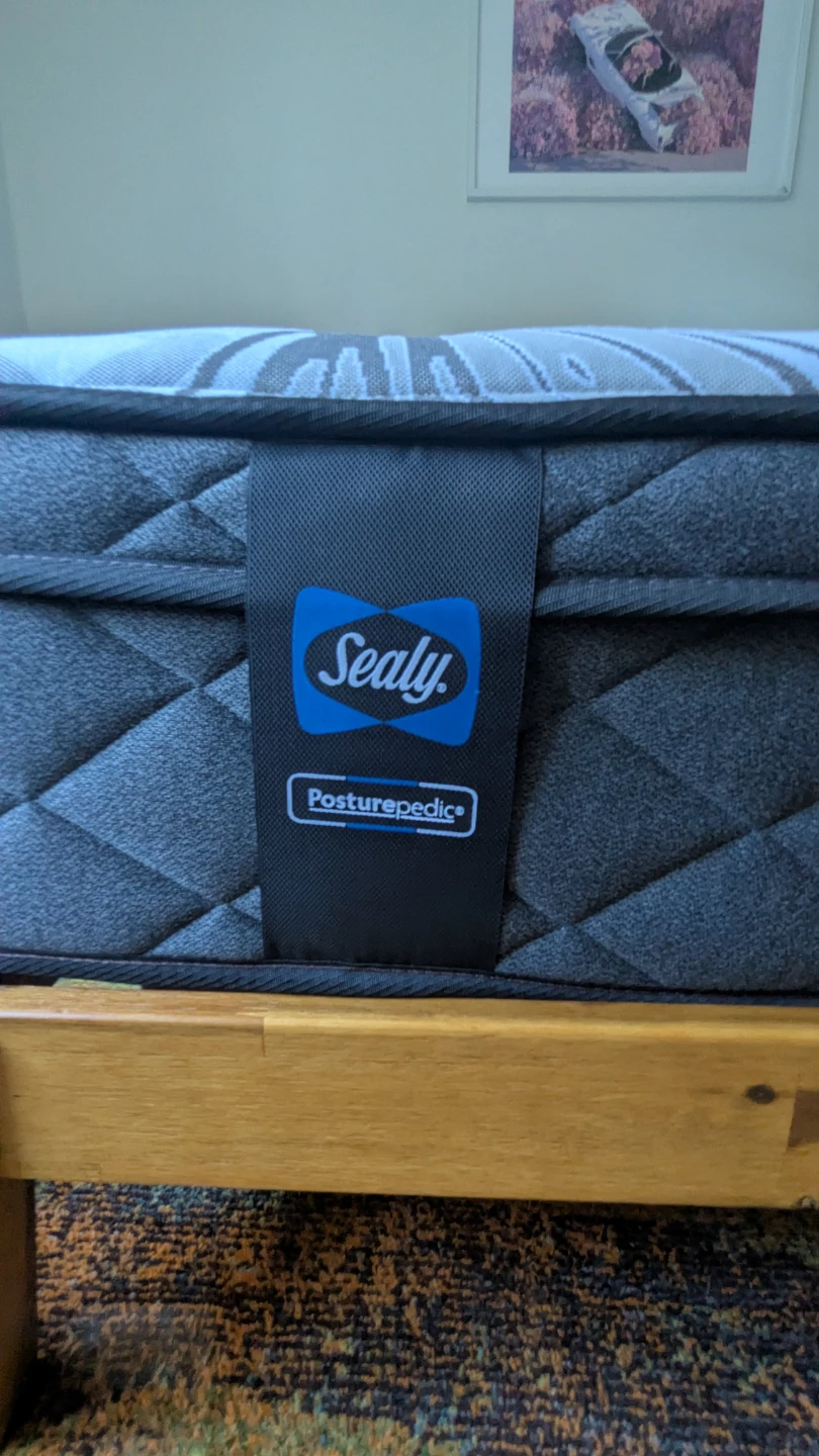 QUEEN Wooden bed frame and Sealy mattress - photo 2