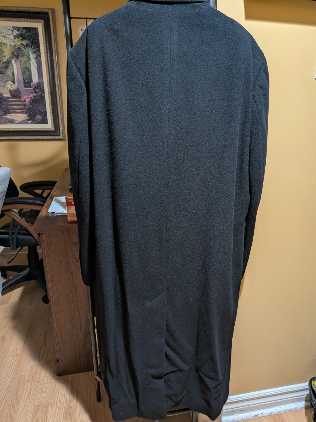 Black Double-Breasted long coat for men - photo 5