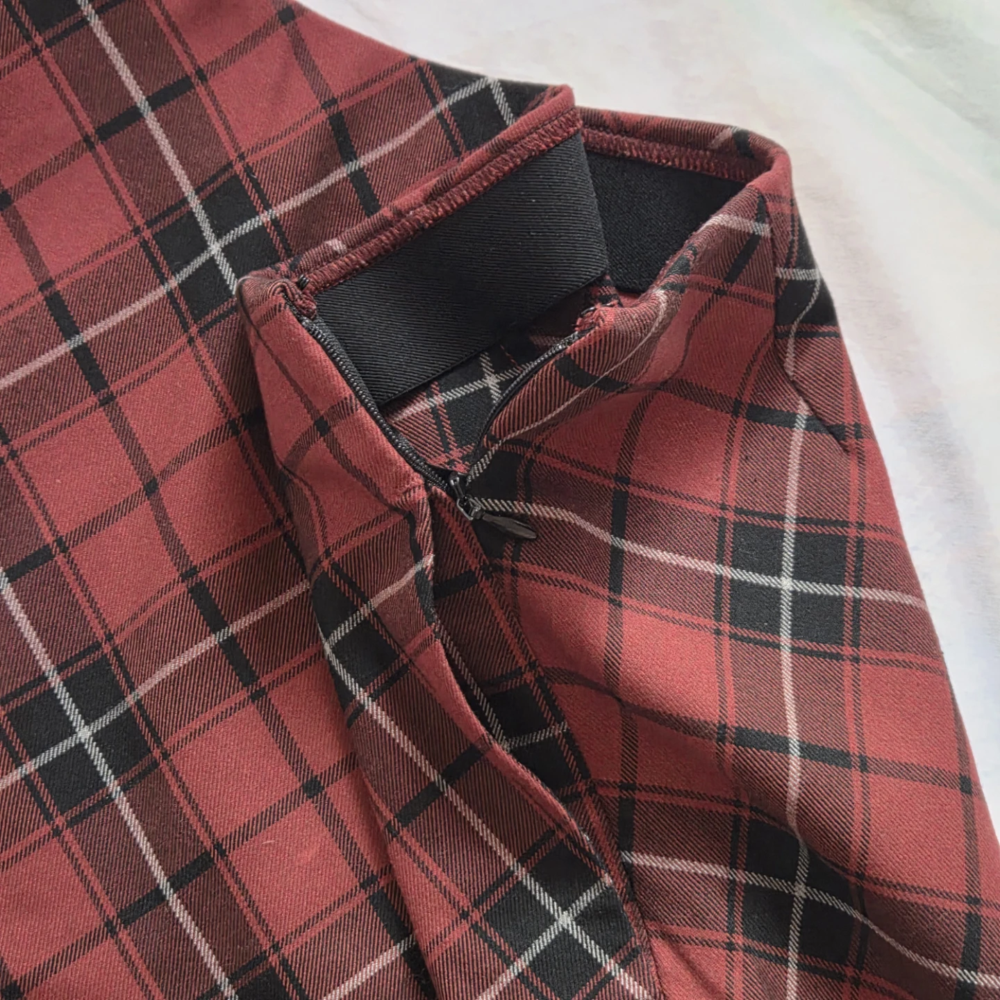 UNIQLO Red & Black Plaid Skirt