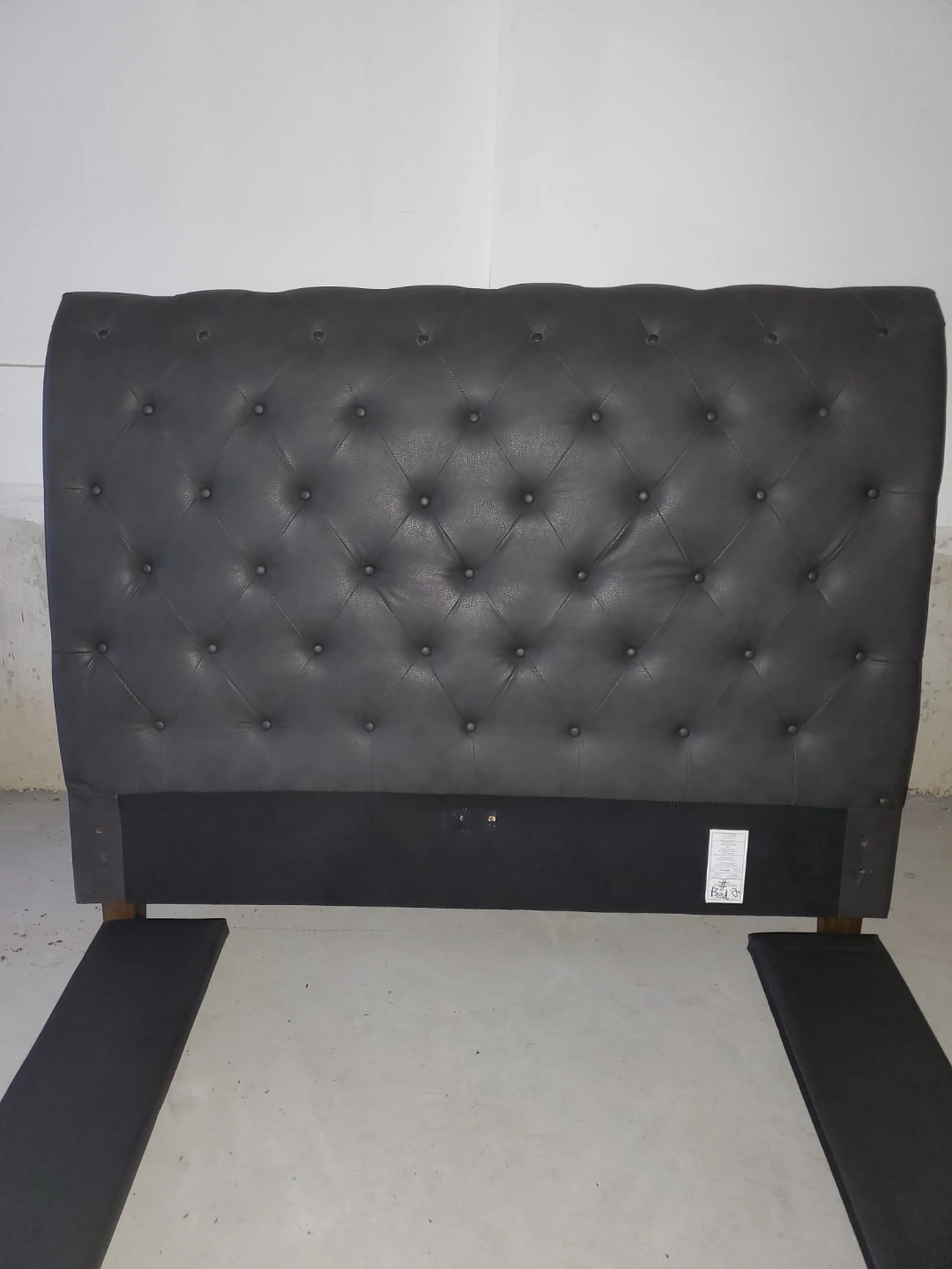 Grey Tufted Headboard and Bed Frame - photo 2