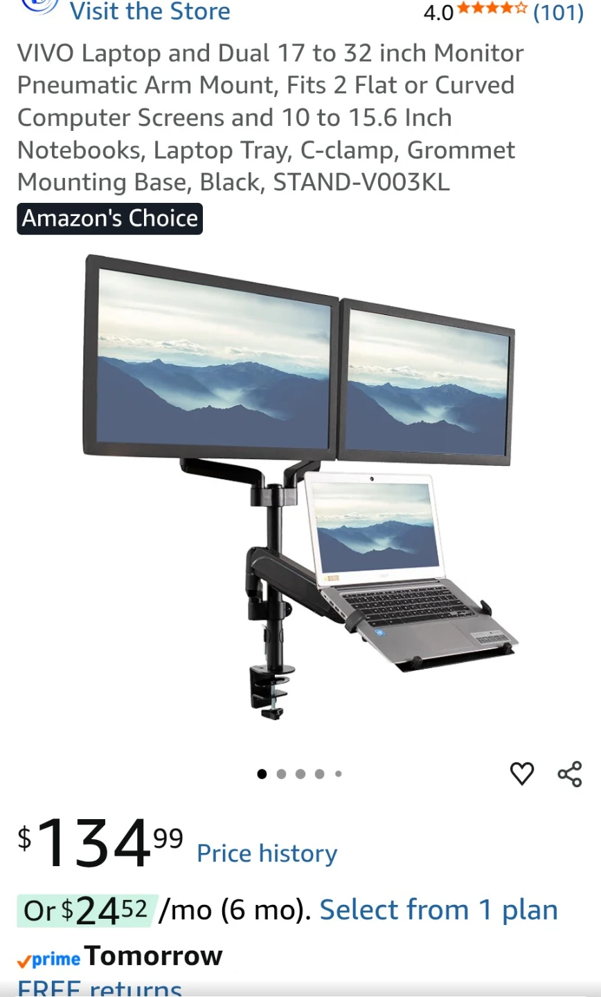 VIVO Dual Monitor and Laptop Mount