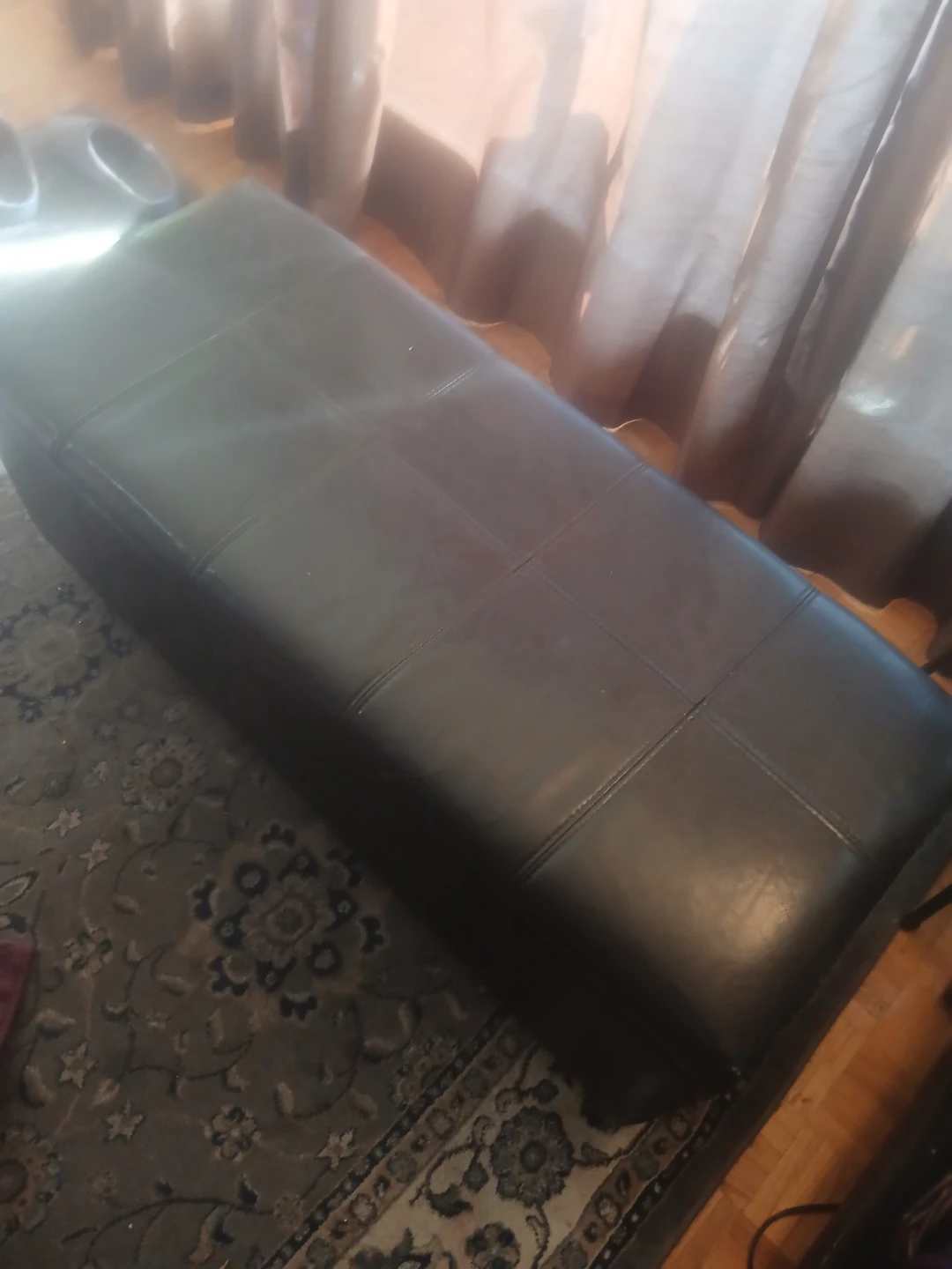 Dark Brown Faux Leather Storage Ottoman Bench - photo 3