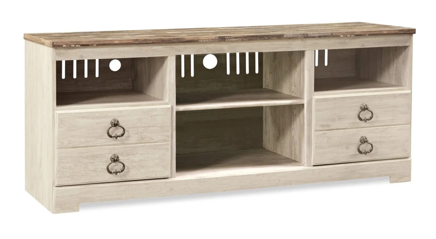 Willowton Beachy Whitewash TV Stand 64"