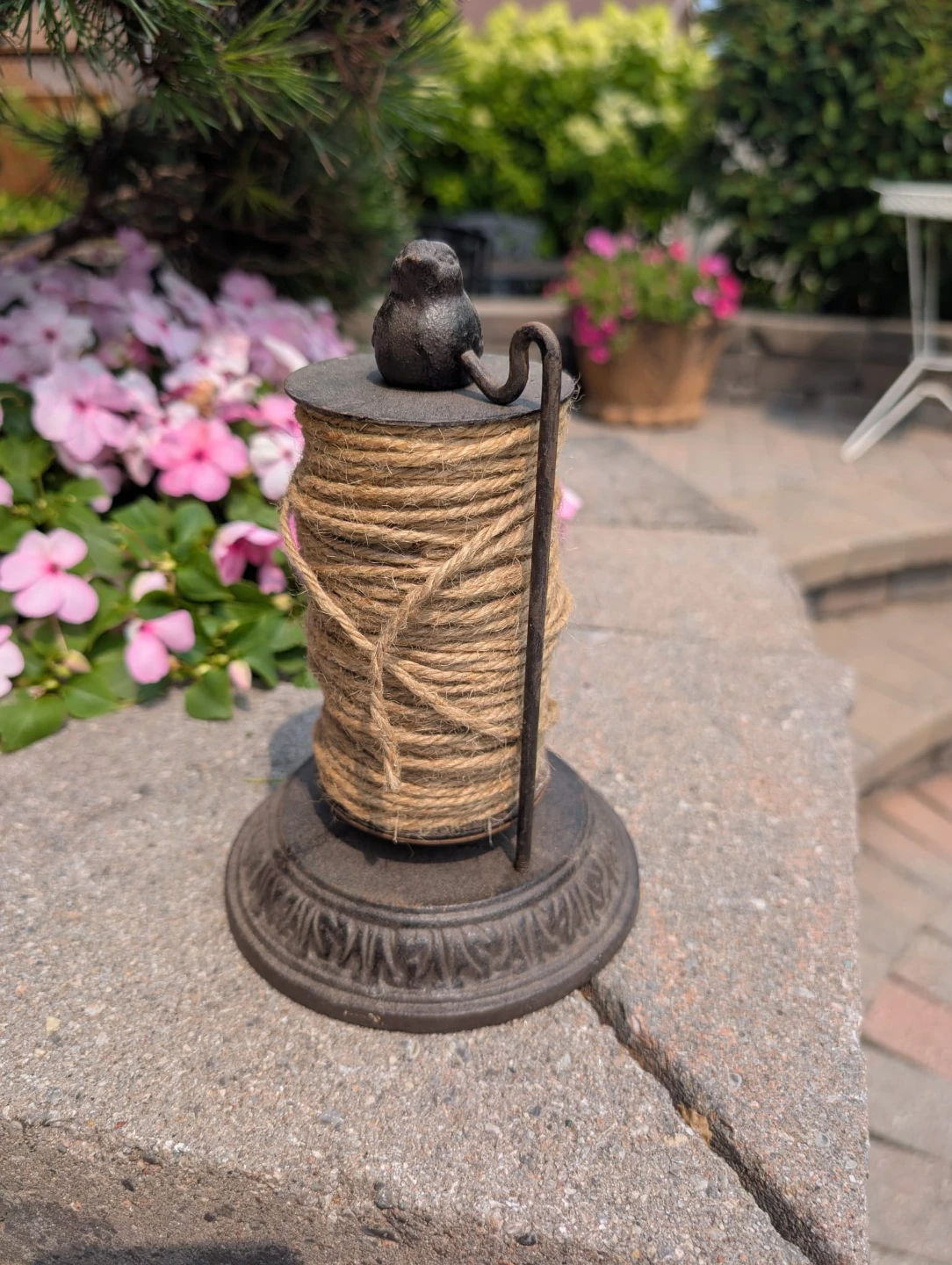 Cast Iron Bird Twine Holder Dispenser
