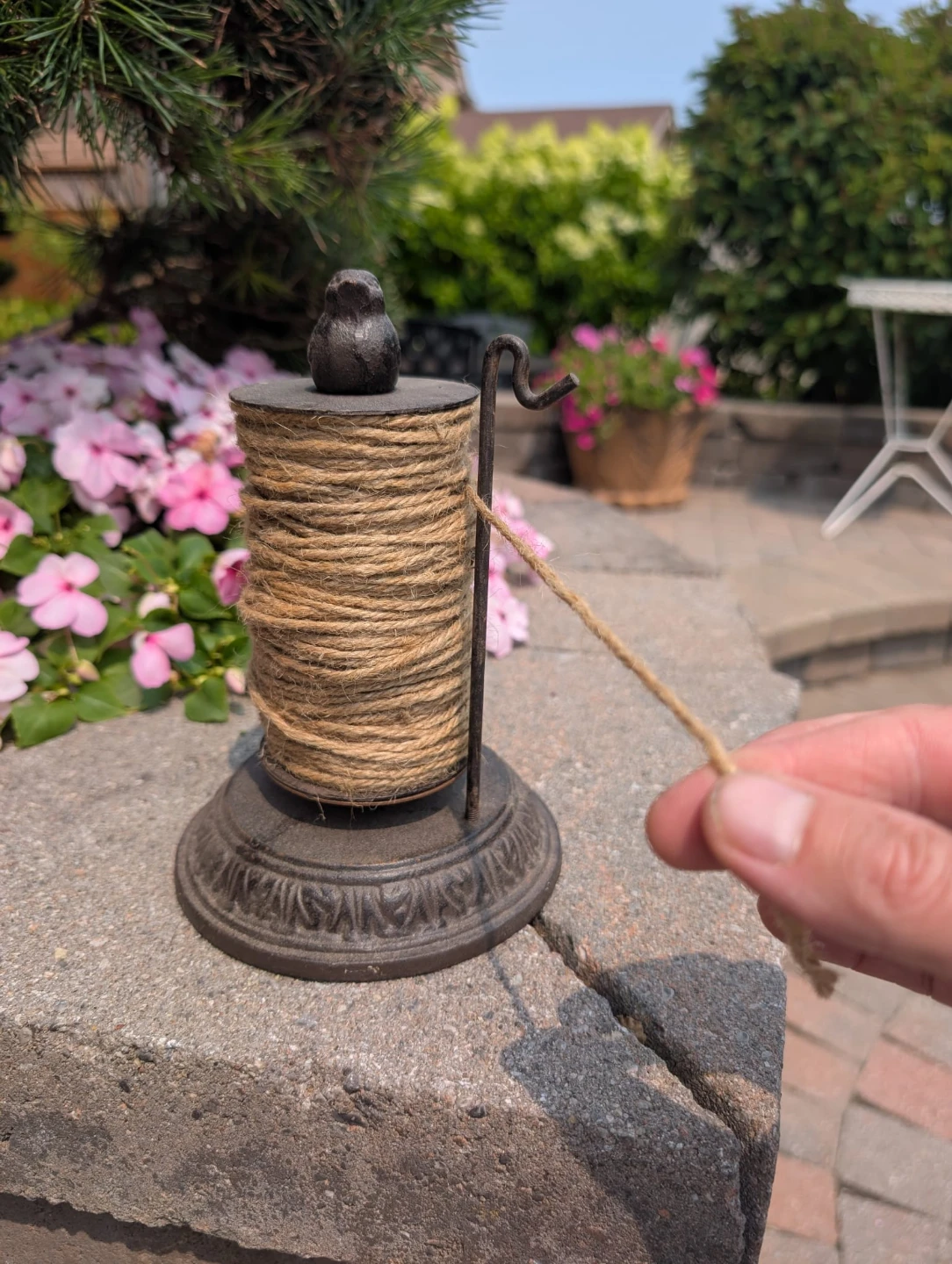 Cast Iron Bird Twine Holder Dispenser - photo 4