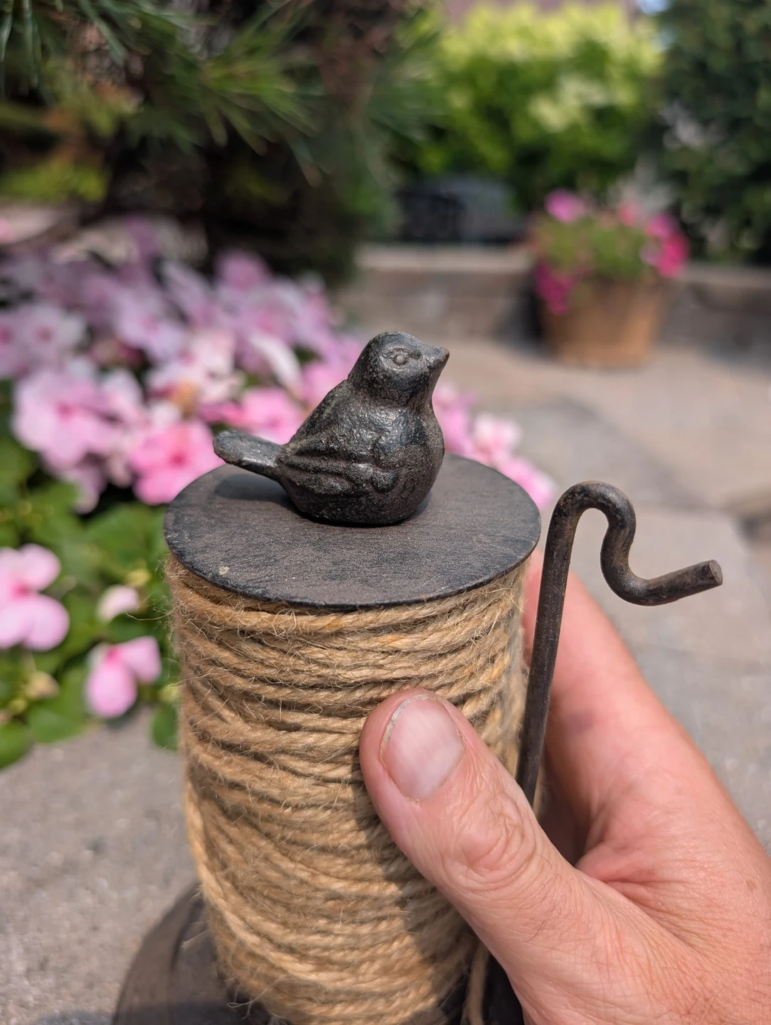Cast Iron Bird Twine Holder Dispenser - photo 5