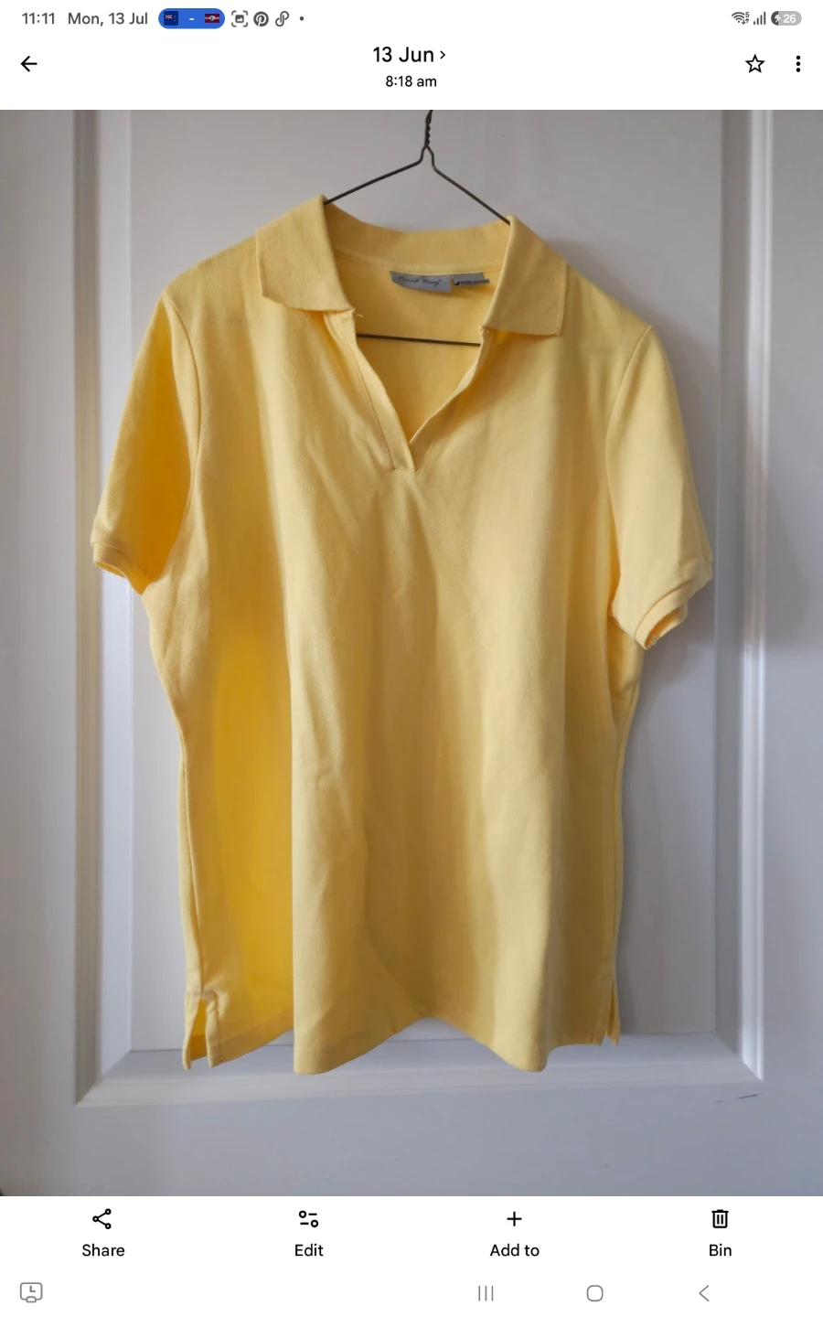 Coral Bay Yellow Polo Shirt - Size L
