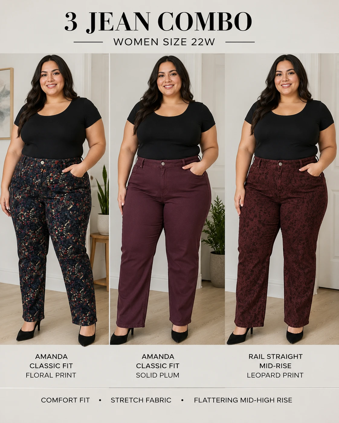 3 Jean Combo Women's Size 22W