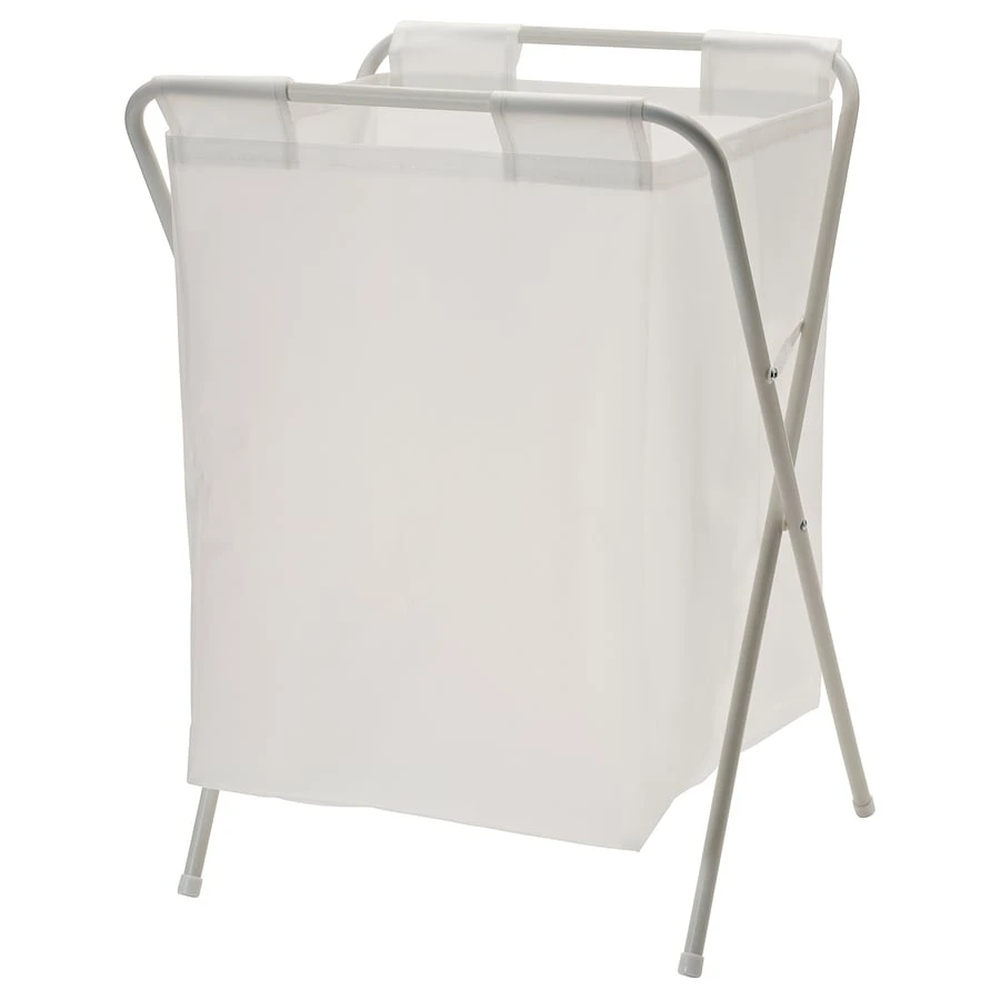 White Foldable Laundry Hamper