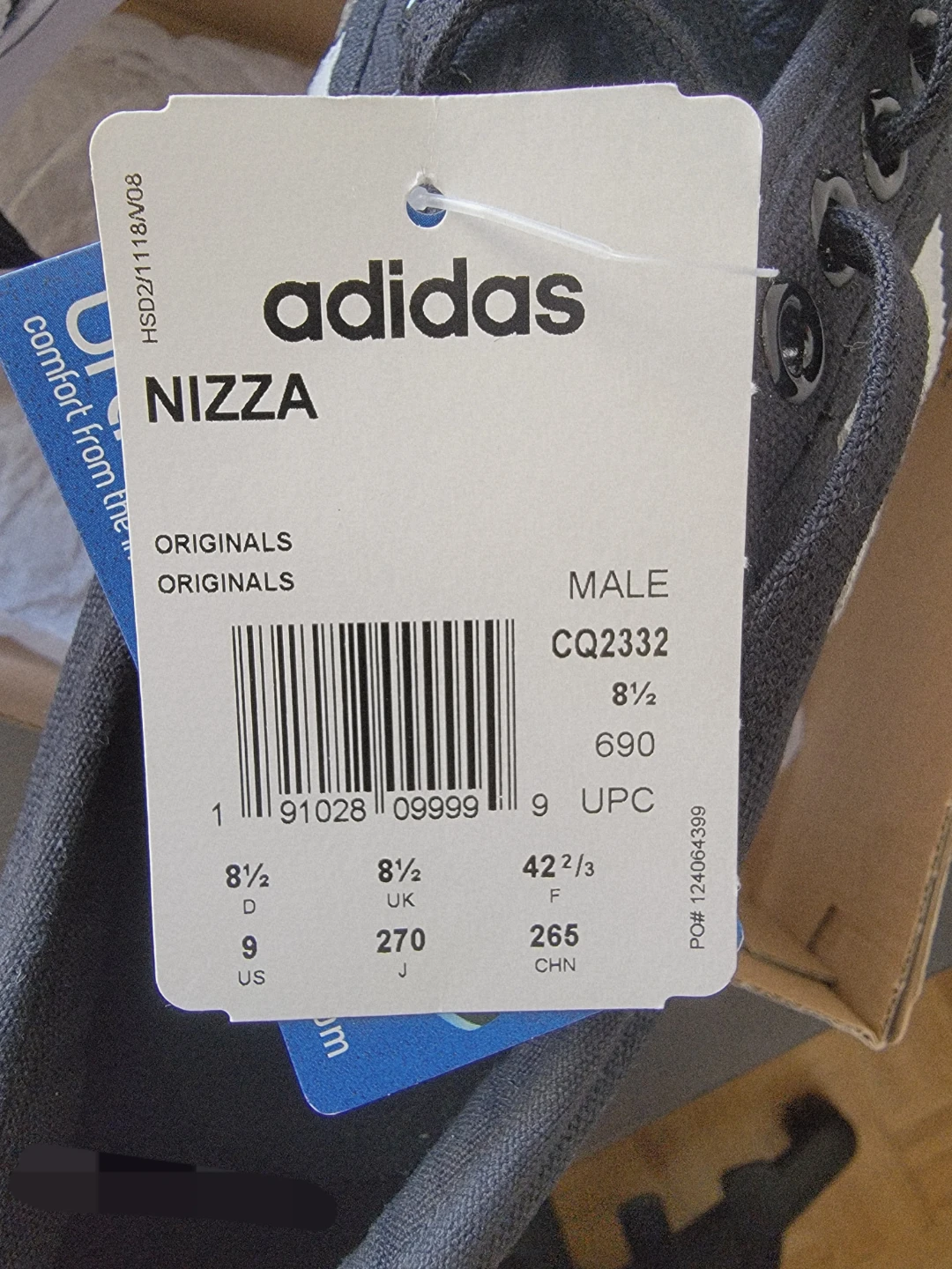 Adidas Nizza shoe - Charcoal/White - Size 9 US - photo 3