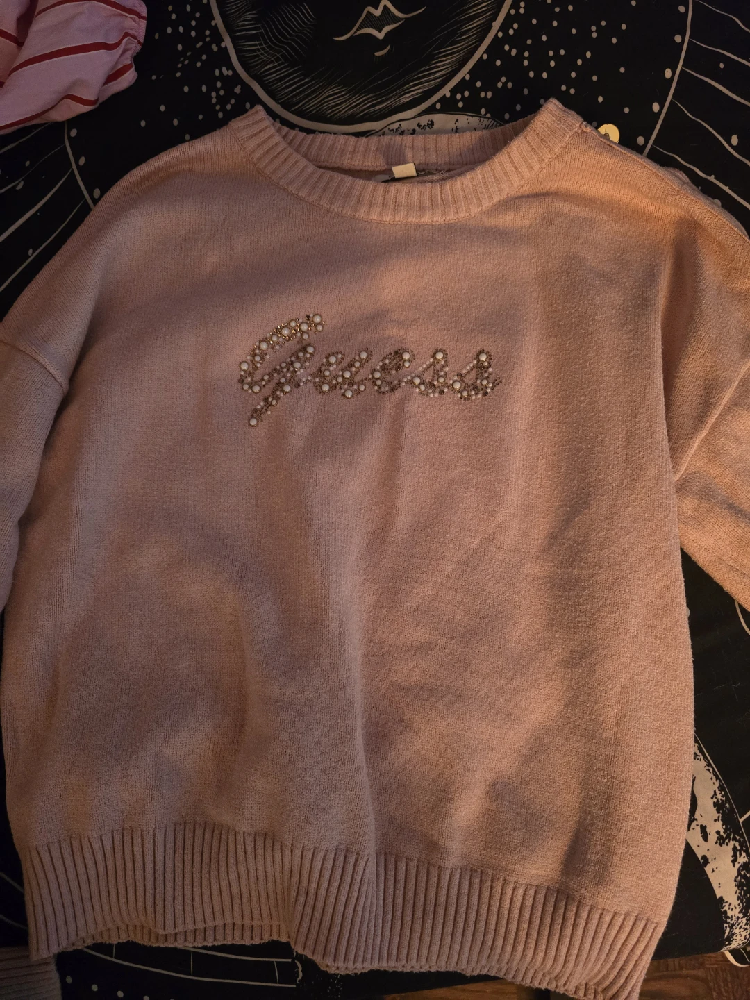 Guess Pink Sequin Logo Sweater - photo 2
