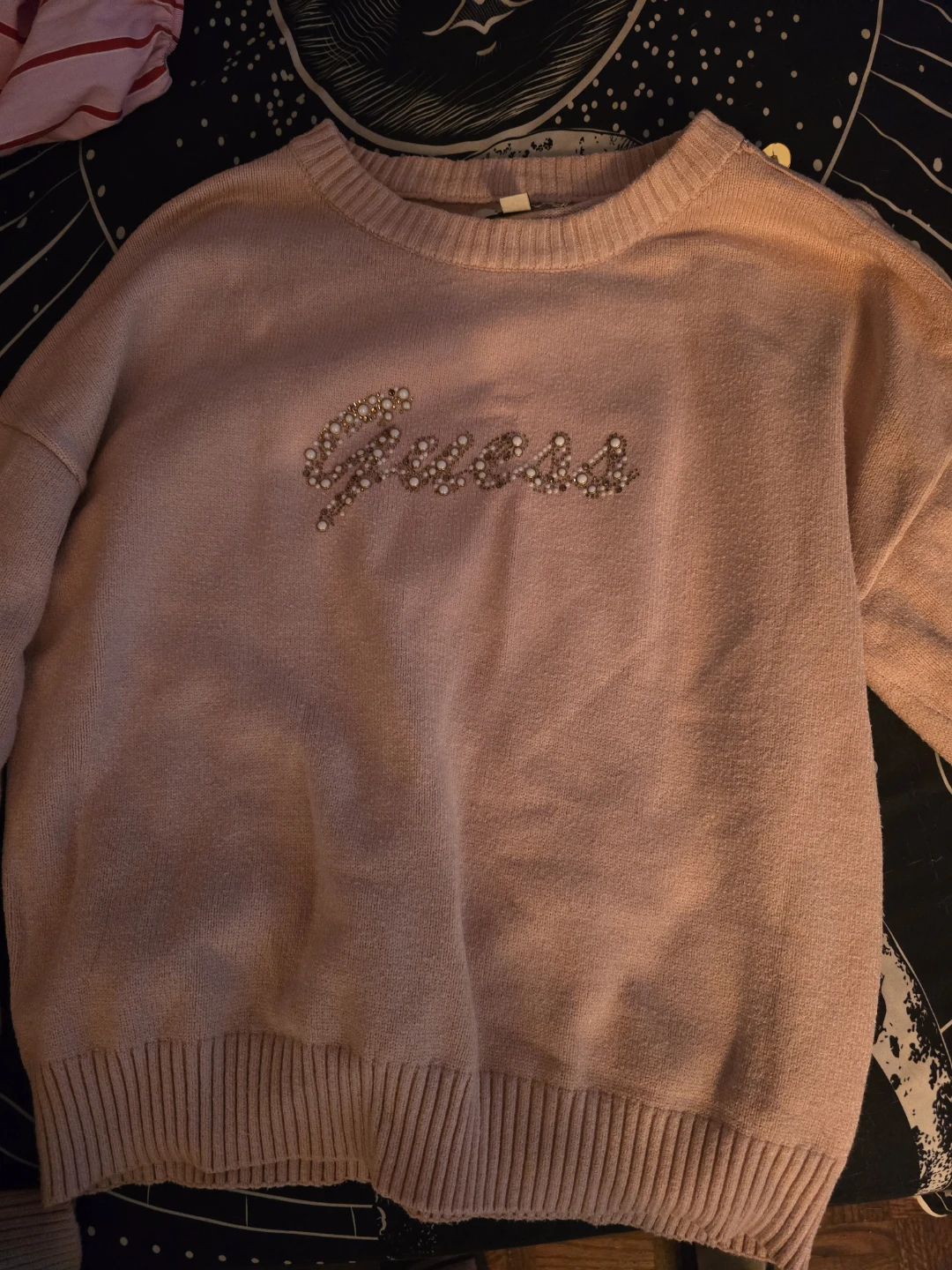 Guess Pink Sequin Logo Sweater - photo 3