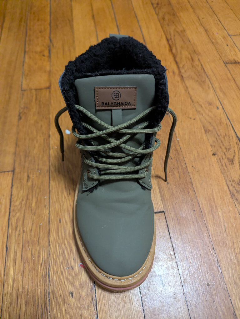 Green Lace-Up Boots with Fur Lining - photo 4