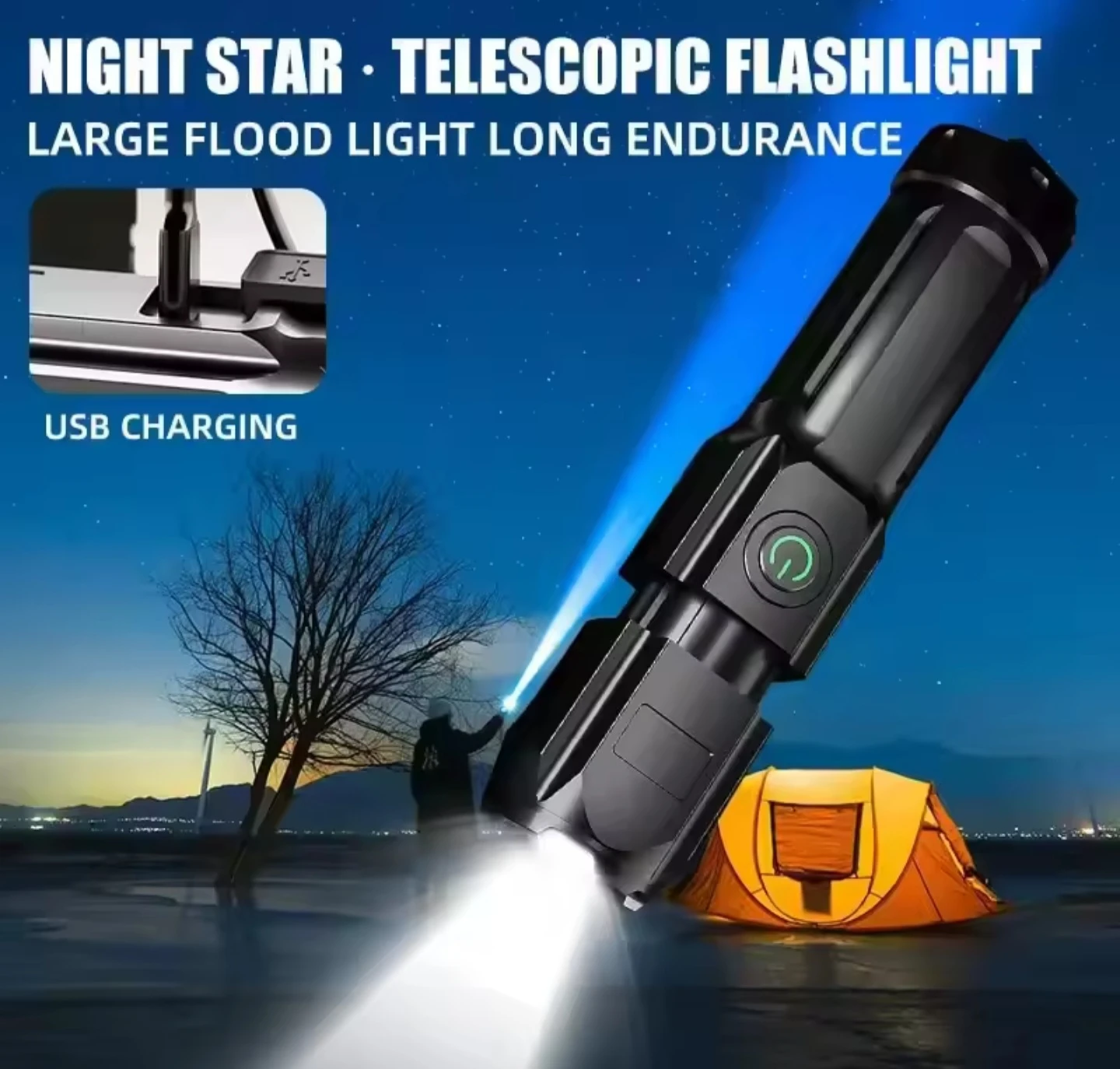 Night Star Telescopic Flashlight