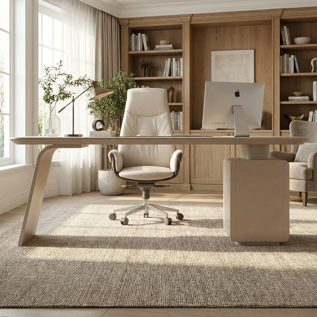 63" Modern Executive Desk with Power Outlets & Charging - photo 3