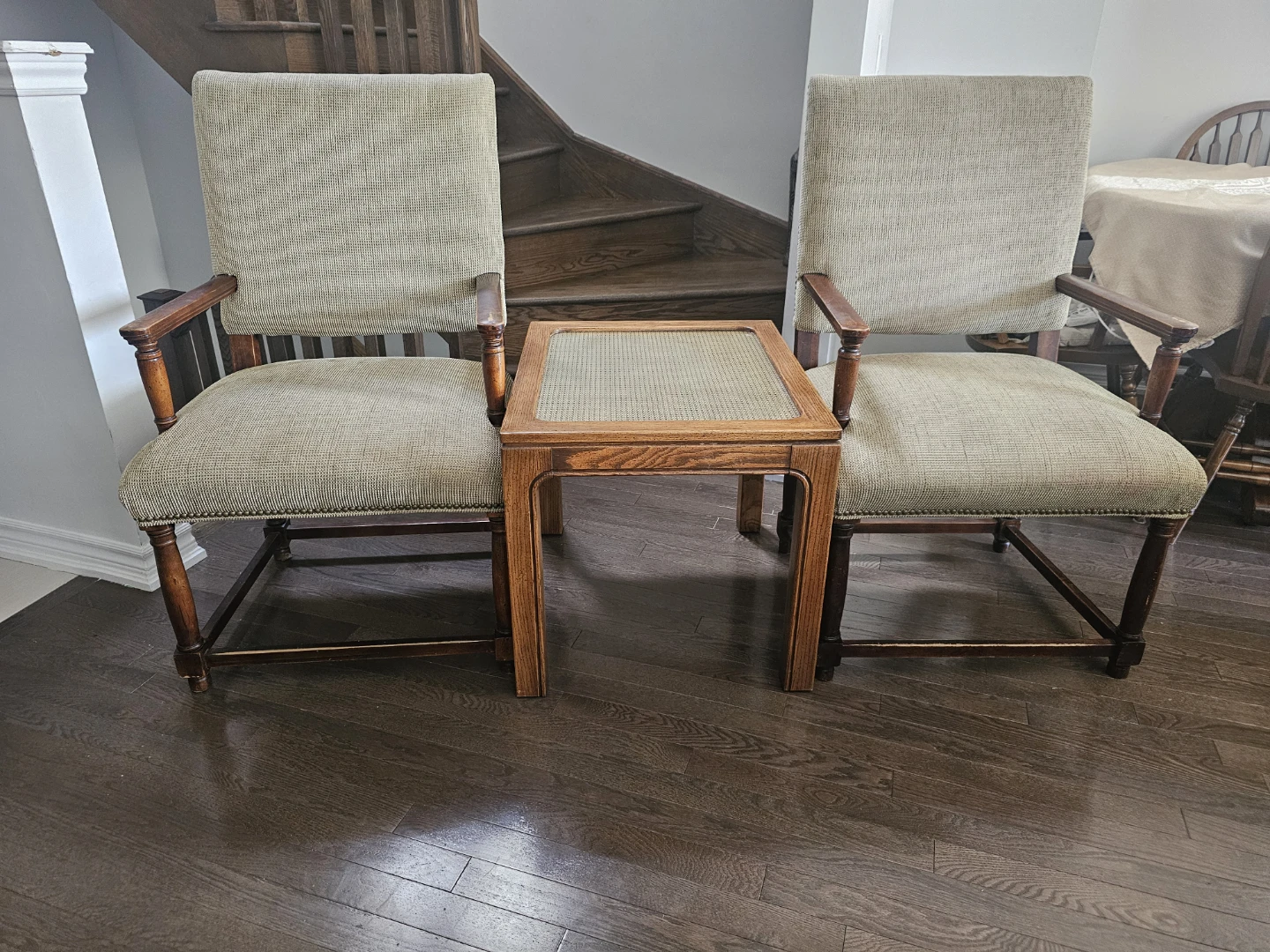 Oak End Table with Cane Top - photo 3