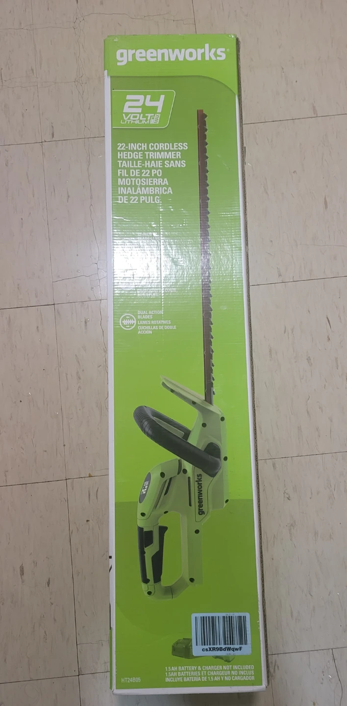 SEALED Greenworks 24V 22-Inch Cordless Hedge Trimmer