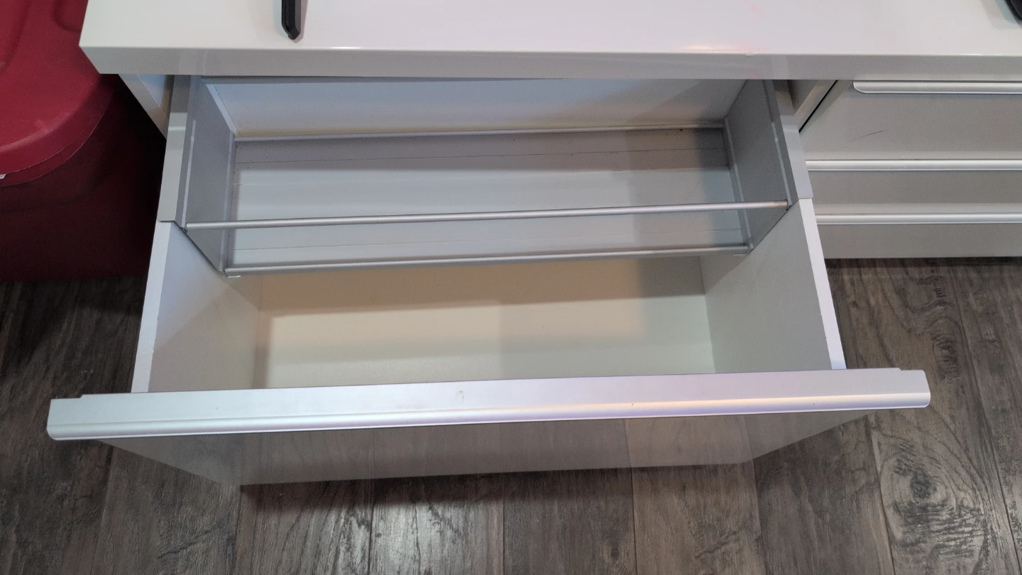 White Media Console with Drawers - photo 4