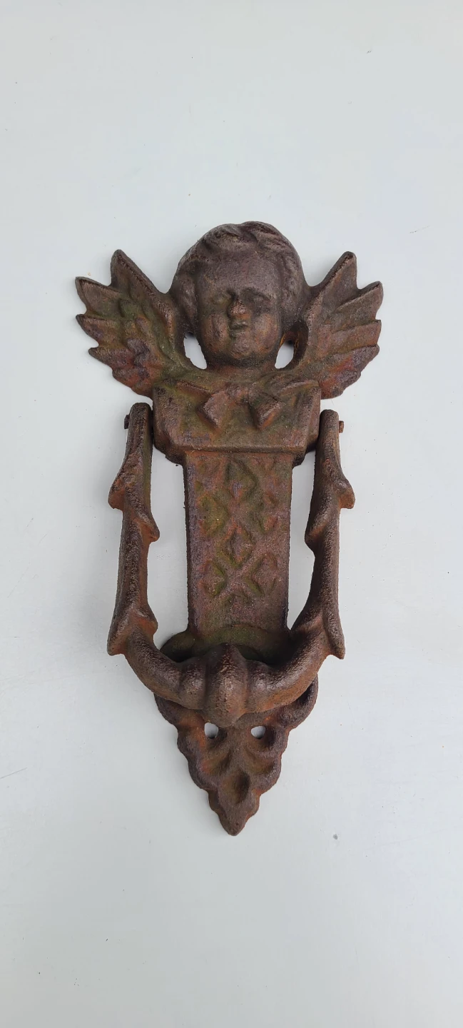 Antique Cherub Door Knocker - Rustic Charm!
