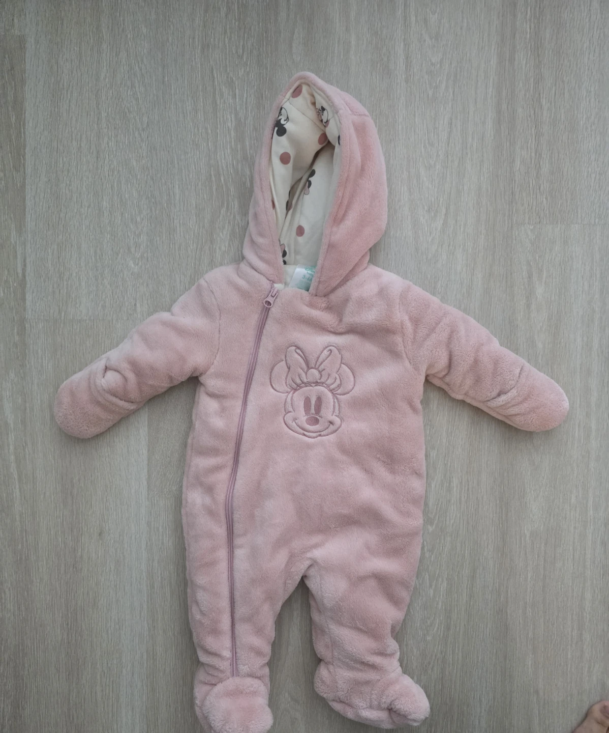 Disney Baby Minnie Mouse Pink Fleece Bunting Suit 0-3M