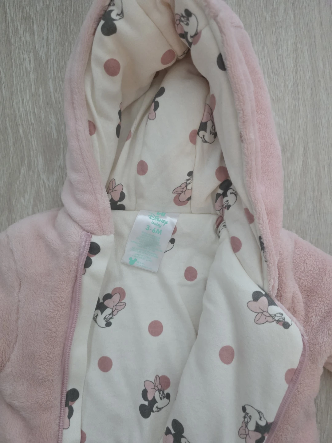 Disney Baby Minnie Mouse Pink Fleece Bunting Suit 0-3M - photo 2