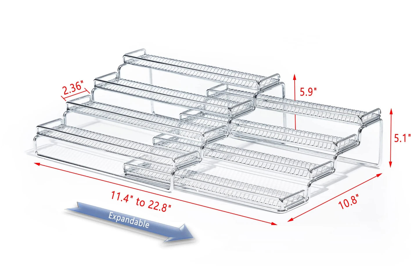 Expandable Tiered Spice Rack Organizer - photo 3