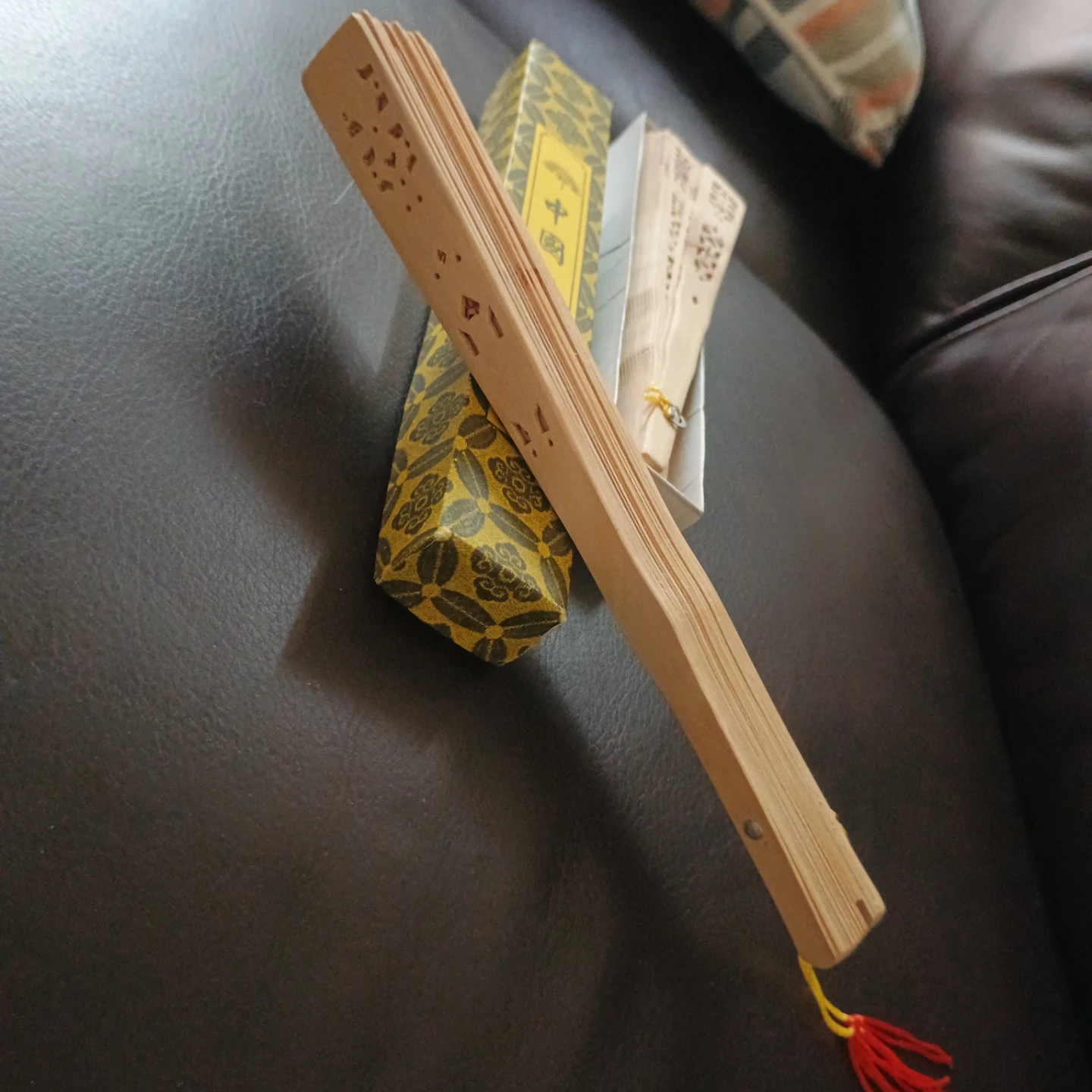 Wooden Hand Fan with Tassel - photo 3