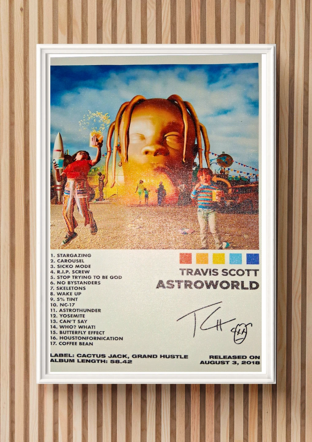 Travis Scott Astroworld Canvas Album Poster 8"x11"