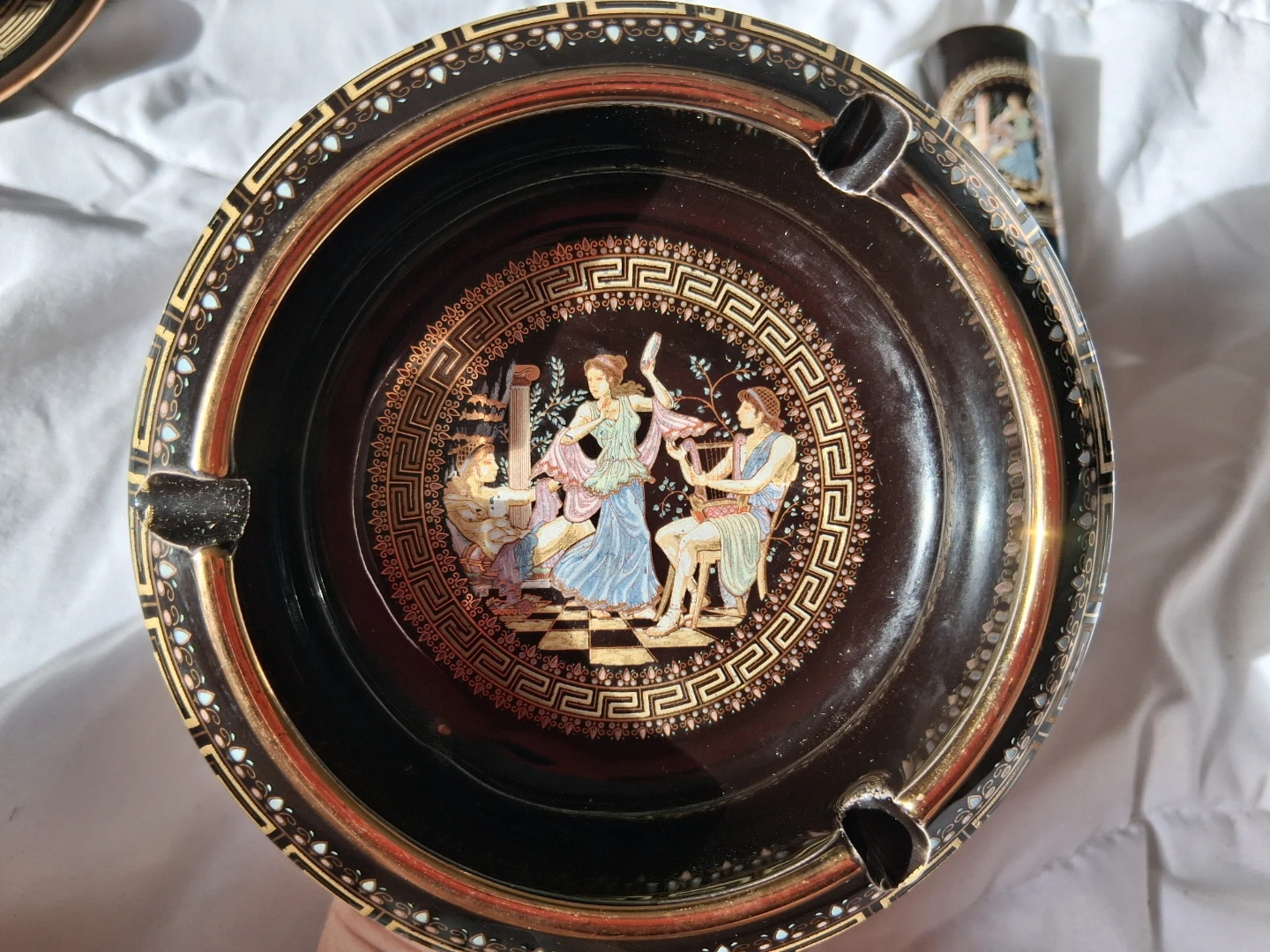 Adis Hand-Made in Greece Ashtray and Lighter  Holder