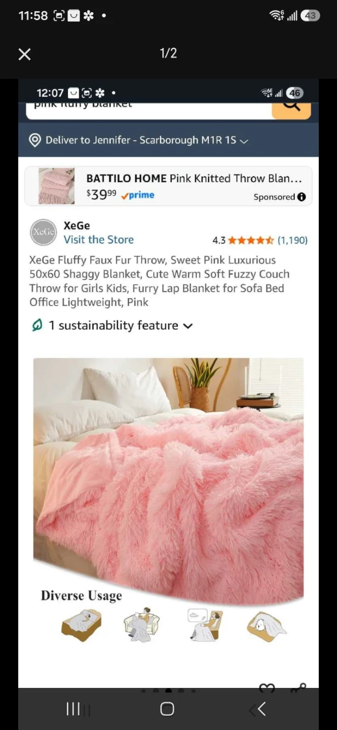 Double .Pink fluffy comforter