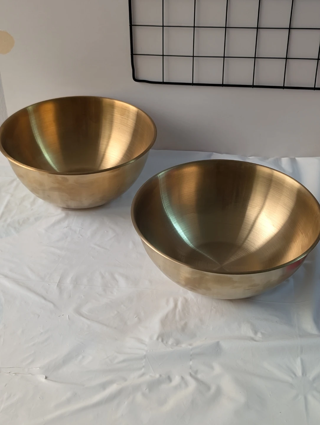 Two Brass Mixing Bowls