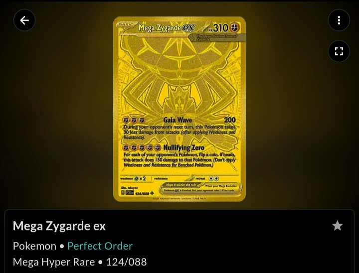 Mega Zygarde ex Pokemon Card 124/088