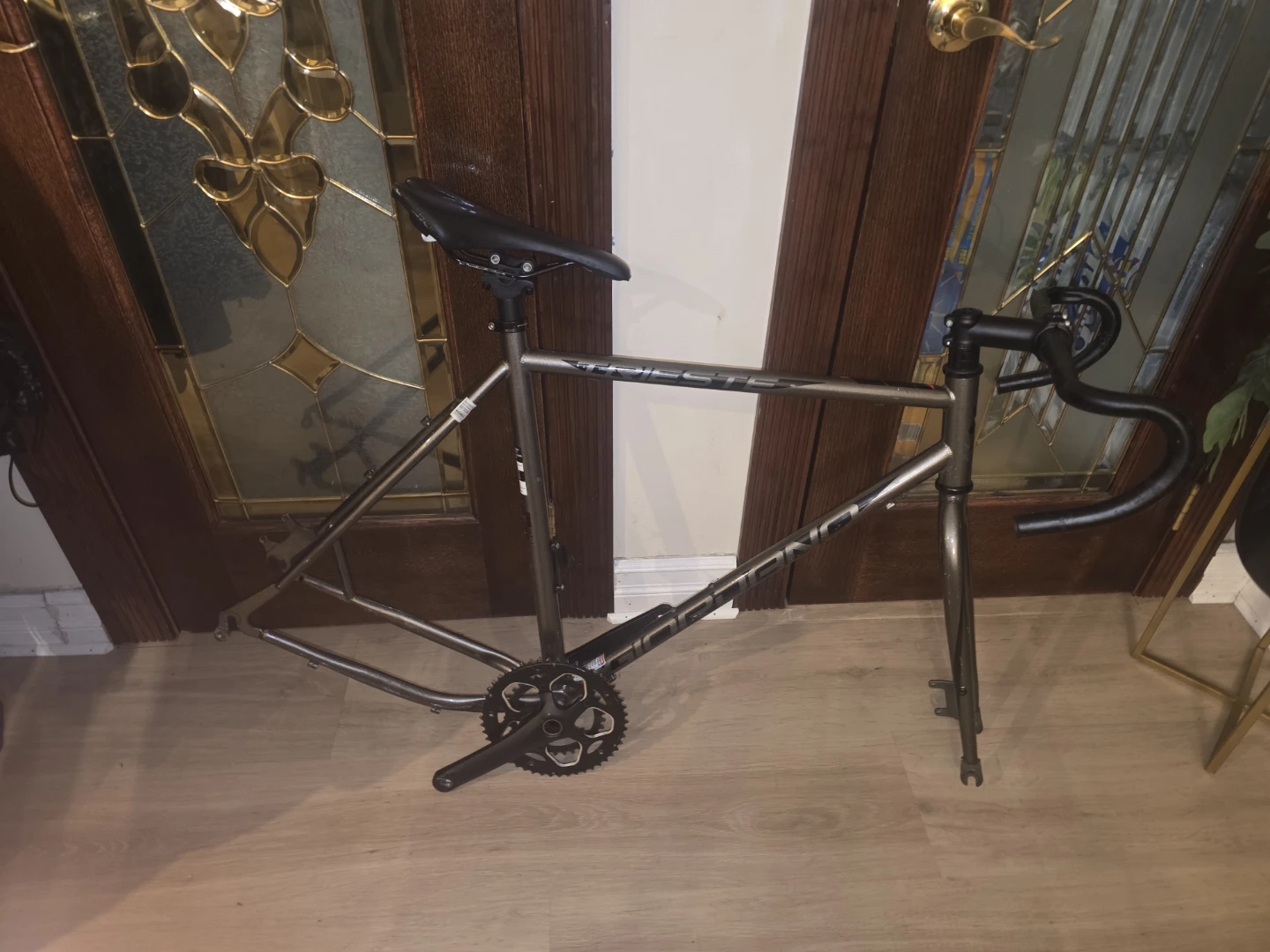 Giordano trieste bicycle frame with bottom bracket and crankarm,