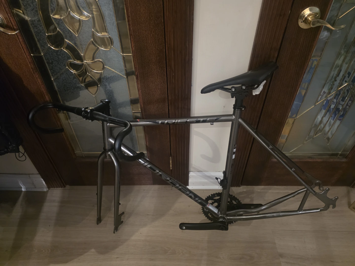 Giordano trieste bicycle frame with bottom bracket and crankarm, - photo 5