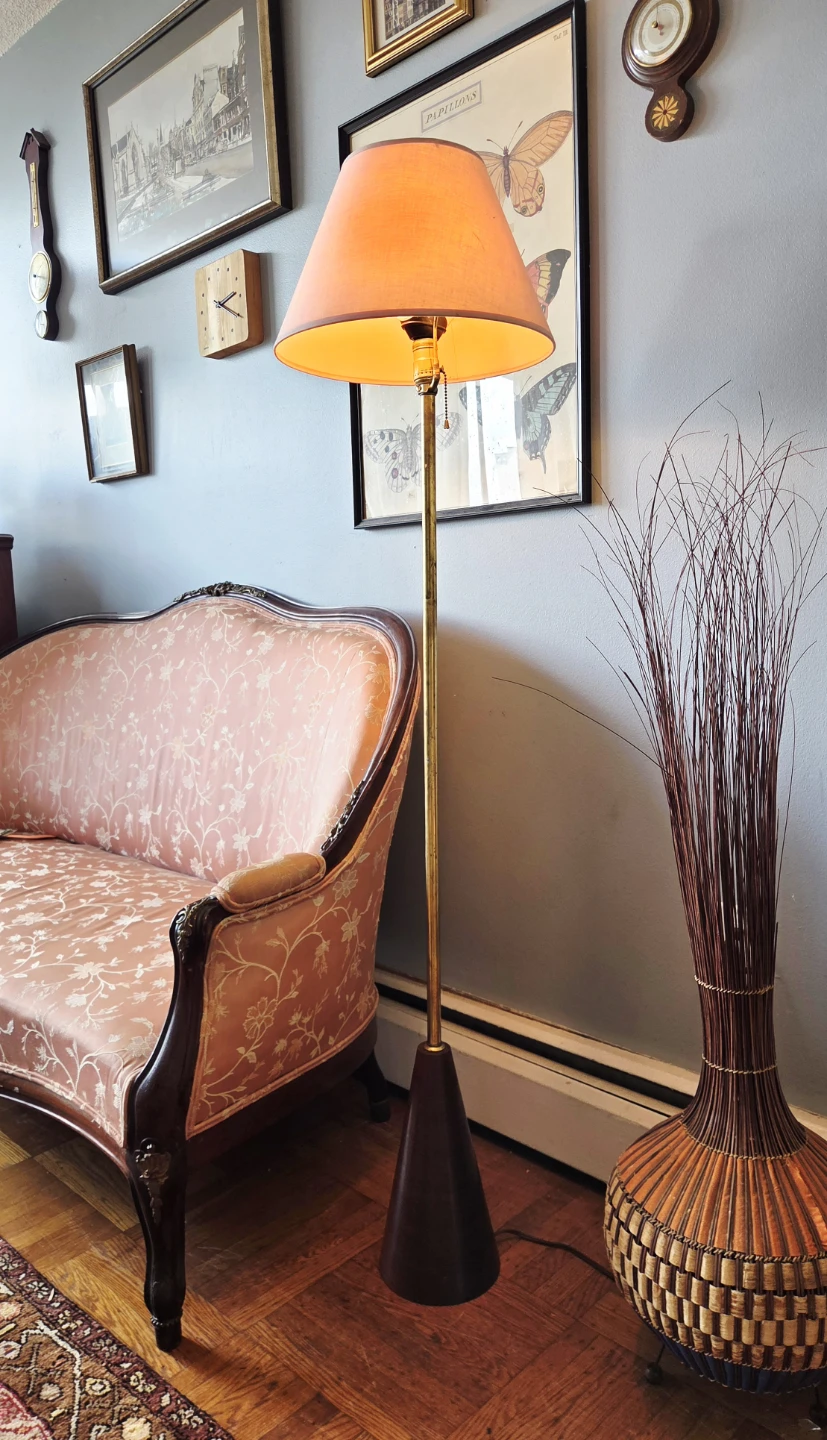 MCM Brass & Walnut Lamp - photo 3