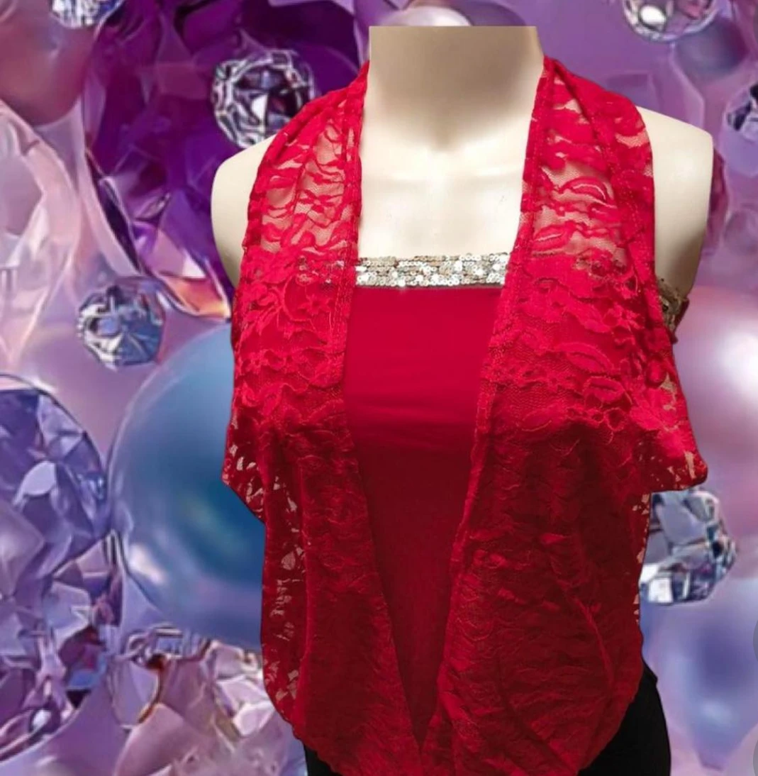Red Lace Halter Top - photo 3