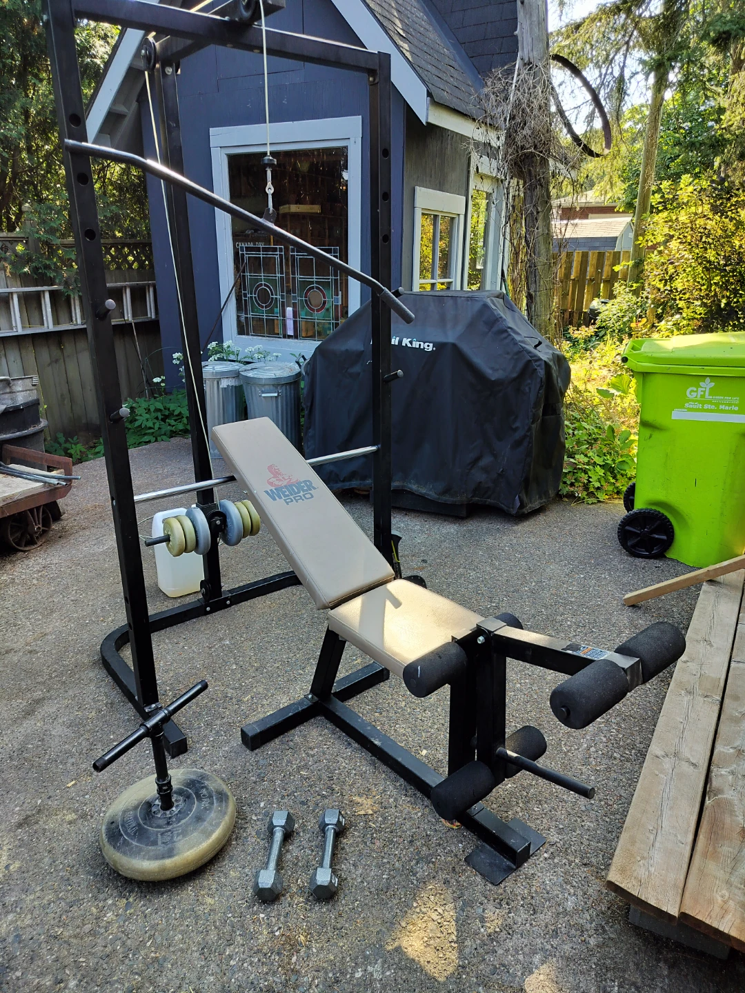 Weider Pro Weight Bench with Rack and Weights - photo 4