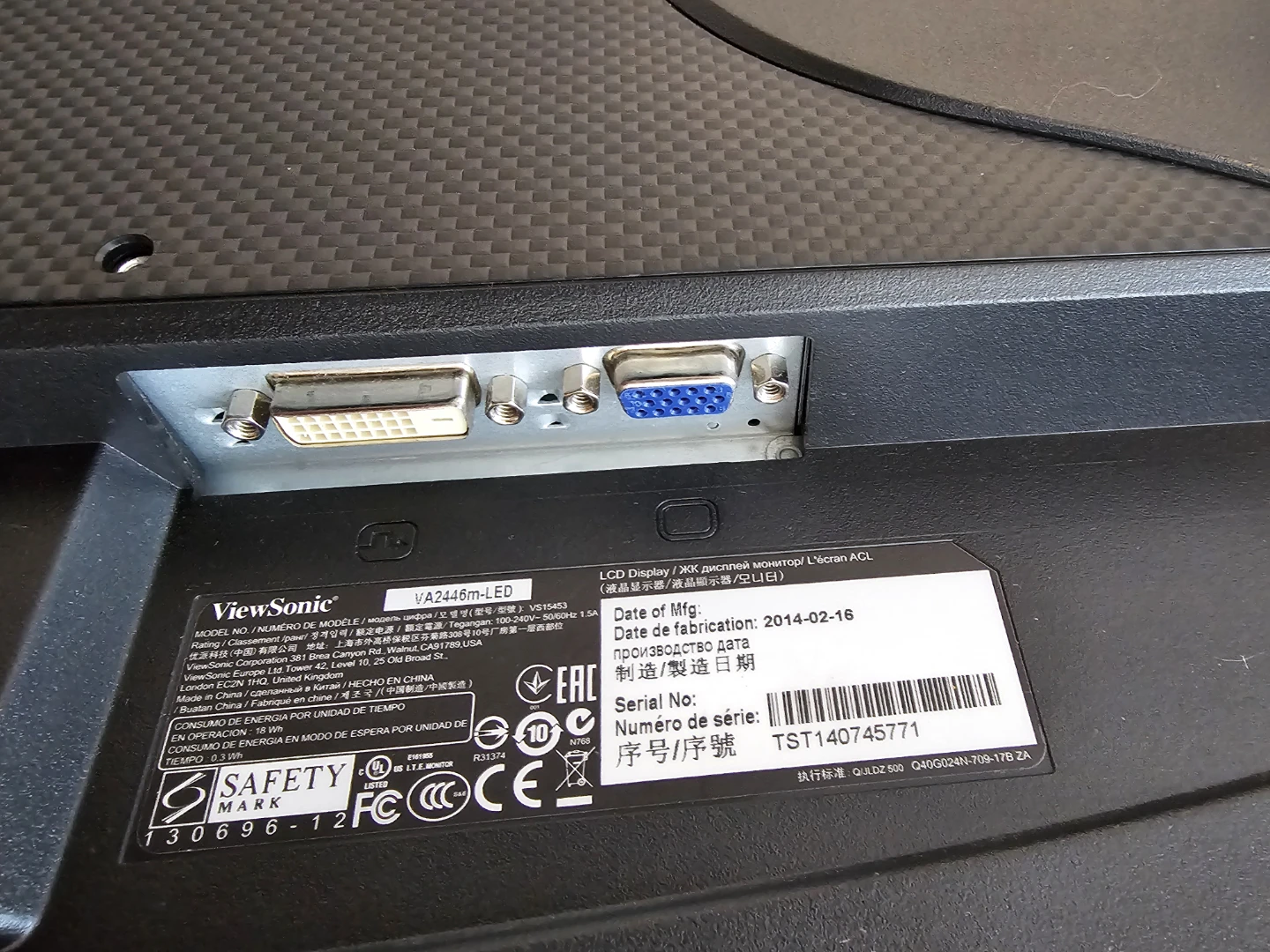 Dual ViewSonic VA2446M-LED 24" Monitor - photo 4