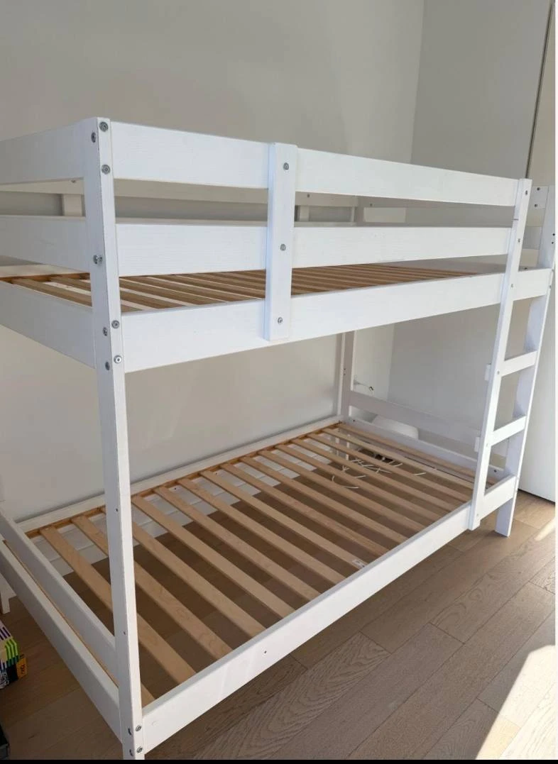 White Wooden Bunk Bed Frame
