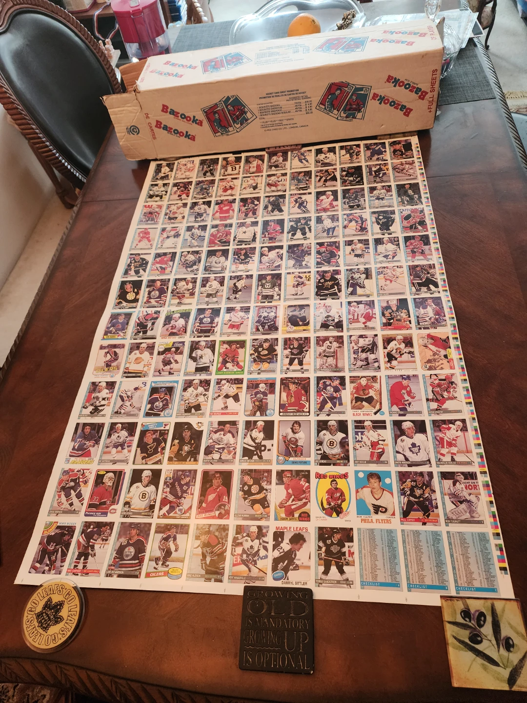 Bazooka Hockey Card Full Sheets
