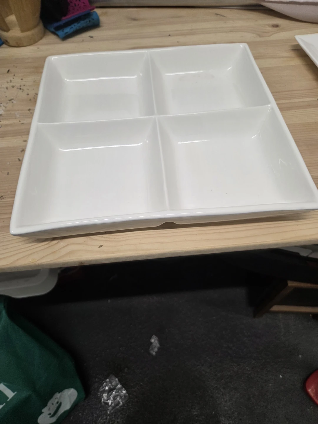 White Divided Serving Platter