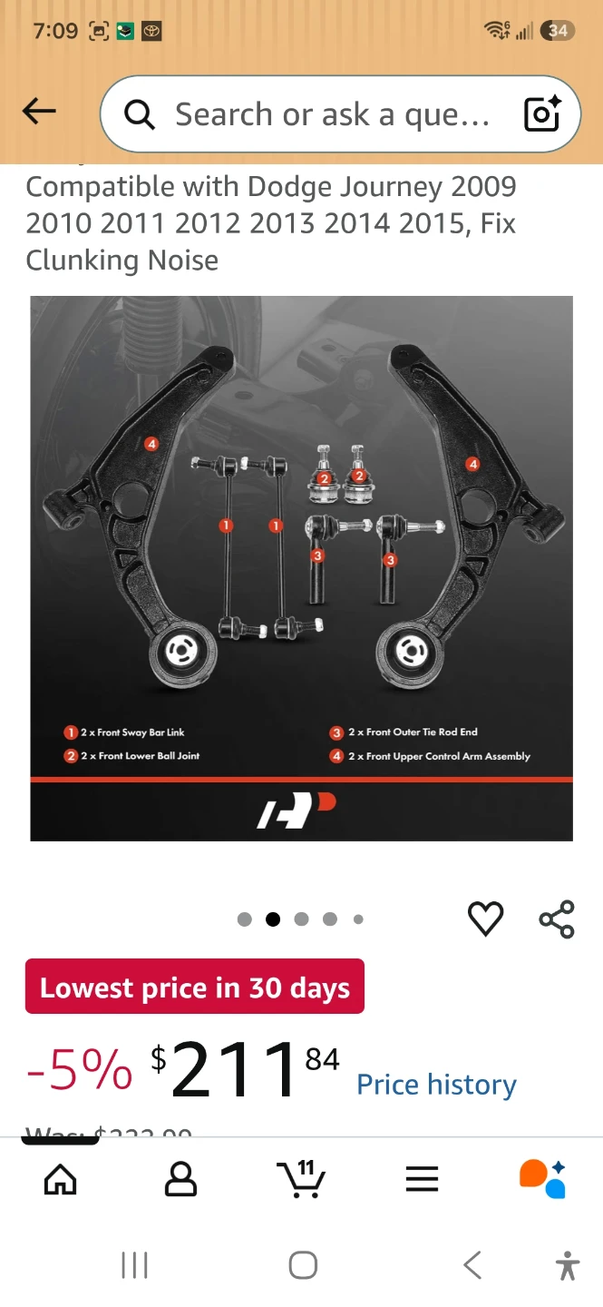 A-Premium 8Pcs Front Suspension Kit for Dodge Journey - photo 2