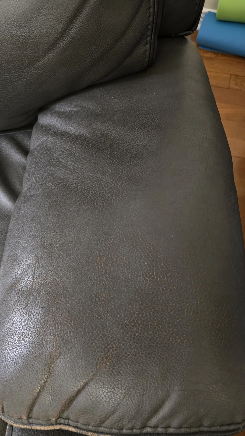 Dark Brown Faux Leather Loveseat Recliner - photo 3